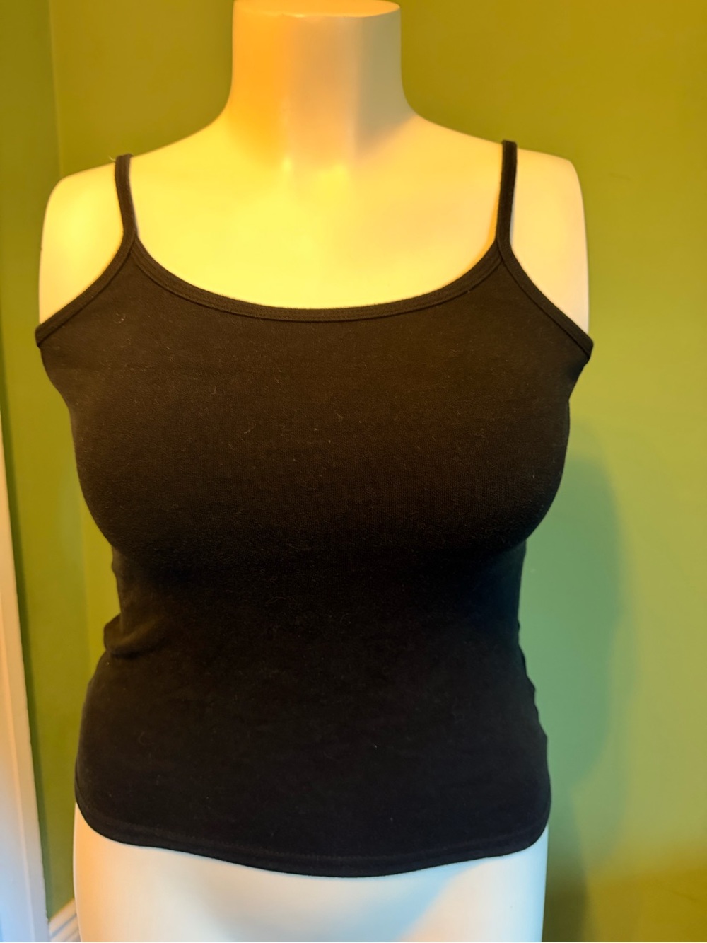 Vintage  Cotton Best Black Spaghetti Strap Tank Top - Classic Layering Essential